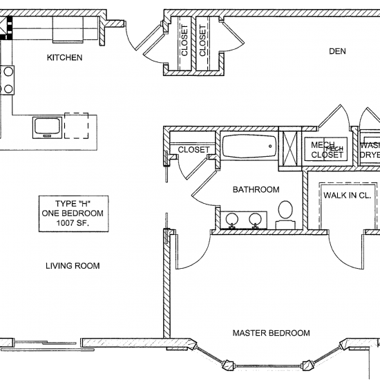 One Bed Room Floor Plan – The Gateway